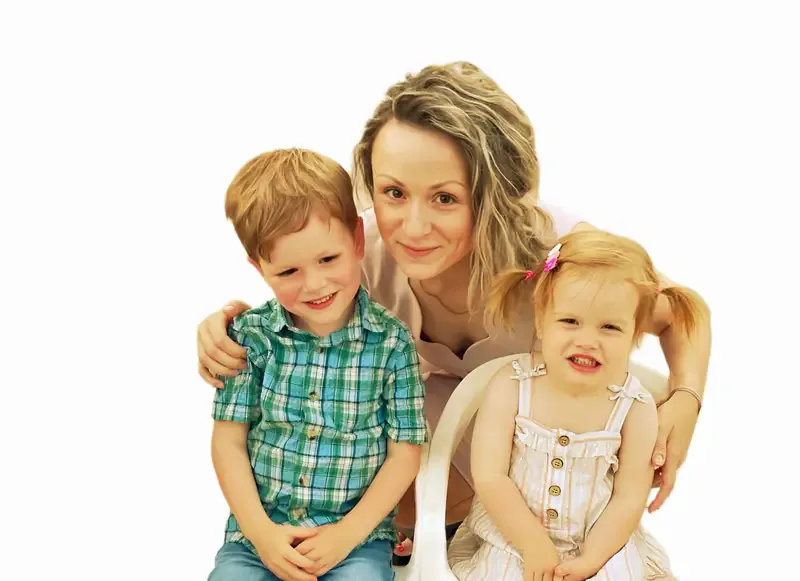 Laura with her two children